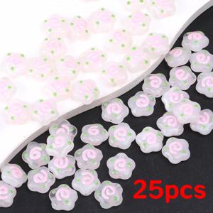 TEMU 25개 장식용 비즈 생동감 넘치는 귀여운 핸드페인팅 녹색 점 핑크 꽃 모양 반투명 아크릴 비즈 직구 독특한 비즈 참 주얼리 만들기 액세서리 펜던트 팔찌 목걸이 키트 휴가 캐주얼 패션 개성 DIY 수제 공예 재료, 핸드메이드 액세서리,꽃무늬 비즈,가벼운 구슬,비딩 키트,창의적인 예술가들,공예 애호가|아크릴물감