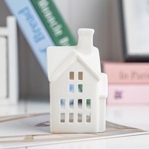 TEMU 1개 세라믹 하우스 피규어 - 화이트 미니어처 홈 조각상, 전기 불필요 | 선반 & 테이블용 내구성 있는 장식품 / 크리스마스/할로윈 수집가를 위한 선물 (추천)