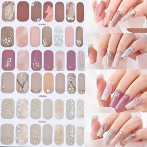 TEMU 70개/5장 모란디 컬러 네일 글루 핫 스탬핑 스티커 - 원하는 모양으로 자를 수 있는 편리하고 빠른 사용, 가을 겨울 시즌 및 파티용 장식 네일 스티커