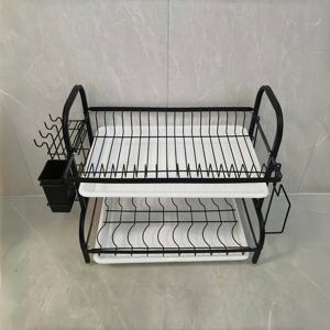 TEMU 1개 헤비듀티 스테인리스 주방 정리대 - 공간 절약형 2단 드레인 트레이, 식기 걸이 포함 - 주방, 다이닝룸, 사무실용 - 세척 쉬운 접시 건조대, 모던 홈 & 미니멀 디자인, 내구성 강한 테이블웨어 보관함, 셰프 필수품