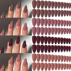 TEMU 96개 광택 아몬드 매트 네일 스티커 세트 - 중간 길이, 기하학 패턴 디자인, 누드 & 생생한 컬러 믹스, 댄스, 파티, 일상용 재사용 가능한 DIY 아크릴 인조 손톱, 발레 액세서리