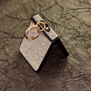 TEMU 이 스타일리시한 플립 시리즈용 럭셔리 디자인의 폰 케이스, 인공 장식 반짝이는 시퀸과 링 버클 코팅