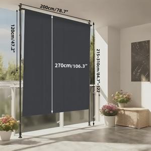 TEMU AUPAL 야외 수직/수평 블라인드 - 헤비듀티 600D 프라이버시 커튼, PU 코팅, 91-100% 차광, 발코니, 파티오용 - 쉬운 설치 수직 패널 시스템 (패브릭)