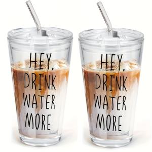 TEMU 1/2개 유리 캔 컵 뚜껑 & 빨대 포함, 말차 커피 디자인 - 재사용 가능, 세탁기 사용 가능, 주방 및 가정에 적합, 아이스 커피 애호가, 어머니의 날, , 아버지의 날을 위한 완벽한 선물, 가족 및 친구에게 적합한 커피 여행 머그