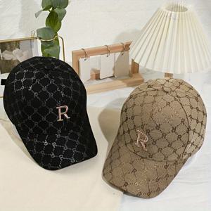 TEMU 2pcs Unisex 야구 모자, R 문자 자수 - 야외 활동용 통기성 스냅백 모자, 봄/여름 캐주얼, 손세탁 전용, 캐주얼 모자 | 트렌디한 스냅백 | 내구성 있는 스냅백|여름모자|스냅백