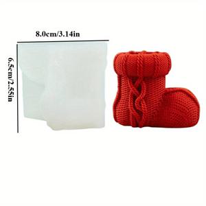 TEMU 1개의 크리스마스 촛불 모양 - DIY 촛불, 비누, 도자기 공예용으로 3D 신발 디자인을 짠 빛나는 녹색과 파란색, 추수감사절, 크리스마스, 할로윈, 부활절, 발렌타인데이 선물 및 가정 장식에 완벽합니다.