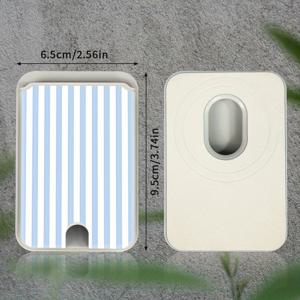 TEMU Apple for iphone 12 13 Pro Max 및 Mini와 호환되는 블루와 화이트 수직 줄무늬 패턴의 자석 지갑 카드 홀더 카드 케이스 액세서리 박스, 안전한 보관 카드를 위한 패셔너블하고 실용적인 디자인