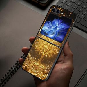 TEMU 삼성 갤럭시 ZFLIP7, Z플립 5G, Z플립 7, 6, 5, 4 모델과 호환되는 골든 머니 트리 폰 커버, Z 플립 5/6 및 Z 플립 3/4 포함, 내구성 있는 하드 백 특징