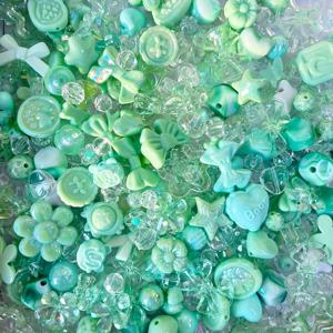 TEMU 100g 신선한 그린 비즈 주얼리 키트 - DIY 목걸이 & 폰 스트랩 제작 소품, 탄성 끈 포함, 우아한 자연 영감 액세서리, 민트 그린 비드 공예 키트, 고급스러운 그린 비드 정리함