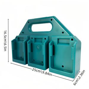 TEMU 6슬롯 내구성 강한 마키타 14V/18V 리튬 공구 배터리 베이스, 작업대, 차고 보관, 공구함 및 차량 액세서리용 견고한 디자인, 휴대용 배터리 보관함, 편리한 운반 손잡이, 퀵 릴리스 브래킷, 배터리 보관함. 배터리 및 충전기 미포함
