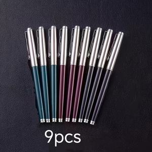 TEMU 9개 세트 레트로 만년필 - 블랙, 버건디 레드, 그린 - 초고속 글쓰기 클래식 캘리그라피 펜촉, 우아한 빈티지 디자인, 사무실/학교용 - 작가·학생·전문가를 위한 완벽 선물, 내구성 플라스틱 소재, 인체공학적 그립감|캘리그라피