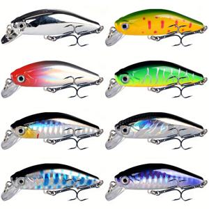 TEMU 8개 세트 싱킹 미노우 저크베이트 물고기 유인물 피크 트라우트 잉어 낚시 루어 하드 베이트 인공 미끼