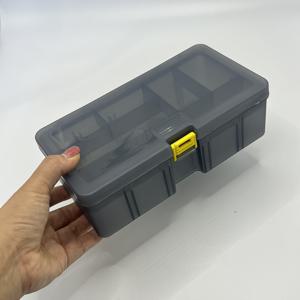 TEMU 이중층 낚시 도구 보관함, 내구성 있는 PP 소재, 미노우 루어용 다중 구획 베이트 및 훅 정리함, 휴대용 야외 낚시 도구, 어부를 위한 휴대용 낚시 장비 상자, 투명 디자인, 안전한 잠금 클로저