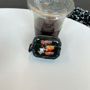 TEMU 에어팟 프로 2세대용 실리콘 케이스, 에어팟 4세대용, 에어팟 3세대용, 에어팟 1/2세대용 - 귀여운 만화 디자인의 블랙, 내구성 있는 보호 커버, 에어팟 케이스 귀여움, 에어팟 액세서리, 장난기 있는 액세서리, 매끄러운 질감, 공항 케이스, 에어 커버, 이어폰