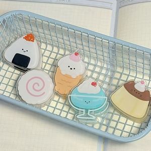 TEMU 5개의 귀여운 일본식 레트로 음식 모양 접이식 폴더 - 귀여운 디저트 & 음료 디자인, 고품질 플라스틱 소재, 사무실·학교·가정용, 공예용 데스크 정리함, 스터디 용품, 카와이 디자인, 내구성 있는 클립, 재미있는 액세서리, 매끄러운 표면, 장식용 클립