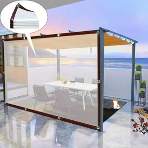 TEMU 1개 다기능 투명 비 커버, 로프 포함, 설치가 쉬운 천공된 가장자리, 방수 방풍 방진, 애완동물 집, 정원, 창문, 발코니, 다육식물, 야외 캠핑 장비에 이상적, 자외선 저항성, 플라스틱 소재, 정원 커버링 | 현대적인 미학 | 내구성 있는 플라스틱, 정원 커버링 용품|캠핑용품