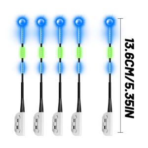 TEMU 낚시 물림 표시기 세트 5개, 배터리 미포함, 야간 낚시용 야광 물림 알림 스틱, 낚싯대 팁 라이트, 야간 낚시용 야광 스틱, 낚싯대 팁 라이트, 물고기 물면 빨간색으로 변하는 라이트, 낚시꾼 장비,밝은 조명,어둠 속에서 빛나는,믿을 수 있는 성능,레크리에이셔널 낚시,전문 어부