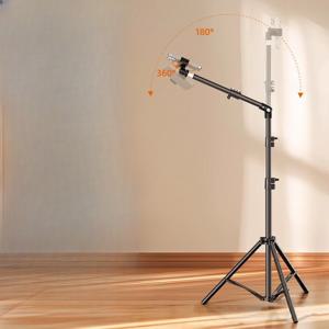 TEMU 조절 가능한 바닥 삼각대 - 휴대폰용 텔레스코픽 액세서리 암, 라이브 스트리밍, 녹화, 요리, 그림 및 음식 사진 촬영에 이상적