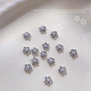 TEMU 몰비 5-꽃잎 라인스톤 네일아트 장식 - 3D 효과 더블레이어, 중앙 포인트 라인스톤이 돋보이는 멀티컬러(파랑/핑크/투명/갈색/검정) DIY 매니큐어용 / 웨딩·파티·데일리 네일 디자인 - 무형 Aldehyde Safe Adhesive