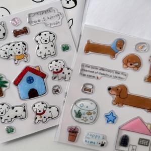 TEMU 귀여운 닥스훈트 젤리 스티커 - 3D 만화 점박이 강아지, 고품질 비닐 태블릿, 카메라 & 노트북용, 노트북 장식, 가젯 데코, 플레이풀 데칼, 카와이 미학, 매트 마감, 내구성 있는 플라스틱, 강아지 데칼, 재미있는 액세서리, 애니메이션 팬, 반려동물 애호가