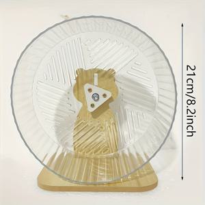 TEMU 심플 투명 햄스터 휠 장난감 스탠드 포함, 사이즈 8.2인치, 높이 조절 가능, 모든 종류의 햄스터에 적합, 조용한 러닝 휠, 내구성 플라스틱 소재, 반려동물 건강 유지, 배터리 없음, 햄스터 액세서리, 햄스터 장난감, 햄스터 케이지 액세서리