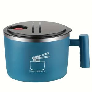 TEMU 1개 YUHUPHYLLIC 스테인리스 스틸 인스턴트 누들 그릇 뚜껑 포함 - 누수 방지, 휴대용, 빠른 배수 디자인 라면, 샐러드, 수프용 - 사무실, 기숙사, 가정용 이상적, 사무실 도시락 용기 | 현대적인 주방용품 | 내구성 있는 주방용품, 라면 그릇, 누들 그릇, 소녀/소년을 위한 도시락 상자, 학교용 도시락 상자