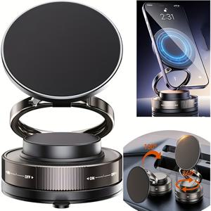 TEMU 1개 차량용 자석 휴대폰 거치대, 회전 가능한 양면 흡착, 합금 소재, 핸즈프리 운전 액세서리, 미끄럼 방지 및 안정적인 차량용 홀더, 한 손 작동, 접이식 및 조절 가능한 홀더, 100개 이상의 국가에서 사용 가능