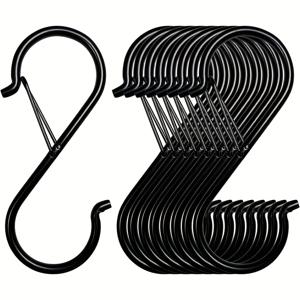 TEMU 9팩 S자형 후크 - 3.5인치 헤비듀티 안전 버클 후크, 식물, 옷, 주방용품, 가방, 후크용, 옷장 정리,식물 애호가,옷장 정리함