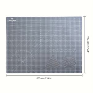 TEMU A2 자가 치유 커팅 매트 - 양면 그레이 표면 & 자 가이드 포함 - 헤비듀티 60x45cm/23..7인치 DIY, 미술, 종이 커팅, 사무용 공예 보드 - 공예 칼 호환, 내구성 강한 데스크