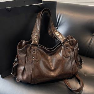 TEMU LABOONOO 여성용 대용량 토트백 - 광택 블랙 핸드백, 골드톤 하드웨어, 크로스바디/숄더 스트랩 변환 가능, 지퍼 클로저 & 넉넉한 내부 공간, 여행, 일상용 - 커피/다크 브라운/레드/블랙, 여성용 가방, 대학생 가방|크로스백