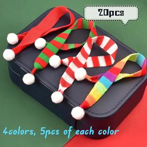 TEMU 20/40개 크리스마스 미니 니트 스카프, 미니어처 스카프, 와인 병 장식, 크리스마스 트리 장식품, 수공예품, 인형 스카프, 크리스마스 장식 용품 (4가지 색상, 각 색상 5/10개)