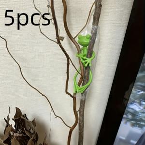 TEMU 녹색 개구리 식물 스탠드 5개 세트 - 튼튼한 PP 플라스틱 개구리 모양 식물 받침대, 안정적인 5다리 베이스, 실내 화분, 다육식물, 버섯 키트용 - 귀여운 실내 정원 장식, 테라리움 & 테이블센터 (모든 용도)