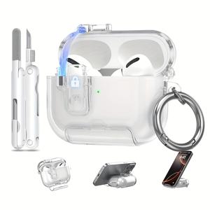TEMU 에어팟 프로 3 케이스 Lock 2025 여성용 호환, 에어팟 프로 3 Gen 케이스 프로 3 이어버드 케이스 청소 펜용 에어팟 프로 3 Gen용 부드러운 TPU 투명성, 에어팟 케이스, 에어팟 액세서리, 에어팟 프로 맥스 케이스용