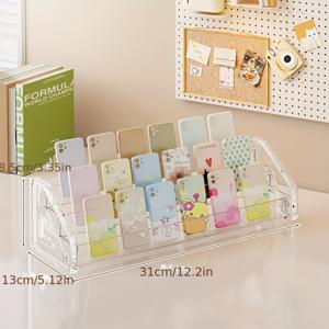 TEMU 아크릴 스텝 디스플레이 스탠드, 휴대폰 케이스용 데스크탑 멀티 레이어 쇼케이스, 전자기기 & 액세서리 전시대, 액세서리 정리함,모던 쇼케이스,스타일리시 오거나이저,내구성 있는 아크릴,아크릴 정리함,계단식 정리대,기술 애호가,소매용 디스플레이