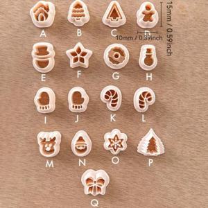 TEMU 17피스 겨울 폴리머 클레이 커터 세트 - 정밀 플라스틱 공예 다이 (진저브레드, 눈송이, 나무, 별, 집, 종 & 사탕 지팡이 모양) DIY 주얼리, 귀걸이, 크리스마스 장식용 - 공예가를 위한 주얼리 만들기 키트