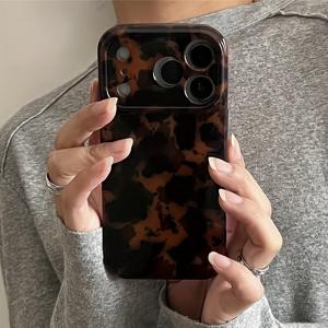 TEMU 겨울 레트로 앰버 프린트 옴브레 보호 폰 케이스, 아이폰 17 프로맥스 17 프로 17 에어 17 16 15 14 플러스 13 12 11 프로 맥스 호환, 그라데이션 충격 방지 커버 쉘, 데일리 폰 커버,그라데이션 폰 케이스,레트로 폰 액세서리,레트로 프린트,동물 프린트 패턴,프린트 보호 케이스,패션 애호가,겨울 액세서리 탐구자