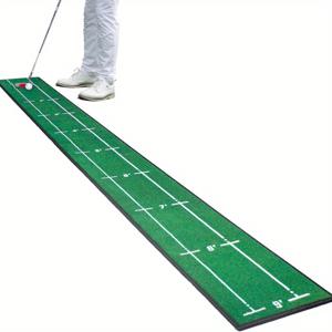 TEMU 프로페셔널 골프 타격 매트 - 미끄럼 방지 베이스 및 거리 표시 포함, 118x19인치 그린 연습 매트, 실내/야외 사용 가능, 휴대용 정밀 골프 훈련 매트, 미끄럼 방지 디자인, 미끄럼 방지 골프 매트,거리 표시 매트,녹색 연습 표면,거리 표시기 포함,내구성 있는 골프 매트,골프 애호가