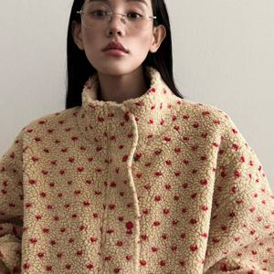 TEMU 2025 한국식 다용도 니치 패션 러브 스탠드업 칼라 여성용 따뜻한 재킷