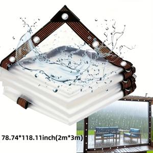 TEMU PE 다기능 투명 방해받지 않는 천 - 내구성, 미적 플라스틱 필름, 마당, 발코니, 야외 캠핑, 수영장, 닭장, 개 집 등 - 설치가 쉬움, 찢어짐 방지, 애완 동물 친화적, 개 장식