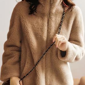 TEMU 플러스 사이즈, 여성용 플러스 사이즈 겨울 자켓 대형 루즈핏 양면 두꺼운 지퍼 후드 코트 - 한국 스타일 캐주얼 아우터웨어, 추운 날씨용, H-라인 컷 (재고 유지)