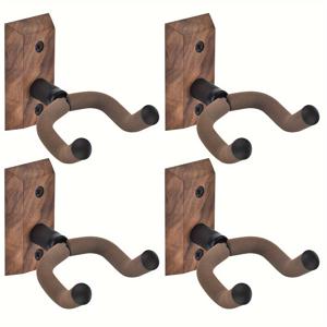 TEMU 블랙 월넛 솔리드 우드 기타 후크 4개/3개/2개/1개, 조절 가능한 벽걸이 기타 스탠드 V자형 나무 걸이, 아코스틱 전기 베이스 및 기타 악기에 적합한 하드우드 기타 벽걸이 랙, 브라운 스펀지 후크|스탠드옷걸이