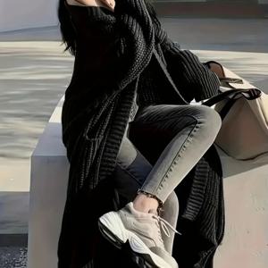 TEMU 여성용 오픈 프론트 카디건 캐주얼 롱 슬리브 오프숄더 코트