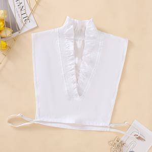 TEMU 여성용 우아한 프릴 레이스 분리형 칼라, 깊은 V 넥 인조 칼라, 내부 레이어 장식 넥피스, 일상 착용을 위한 다목적 액세서리