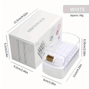 TEMU 2-in-1 네일 드릴 비트 정리함 및 클리닝 브러시 - 30 슬롯 매니큐어 도구 보관함, 살롱급 그라인딩 헤드 거치대 & 네일 아트 액세서리 디스플레이 케이스