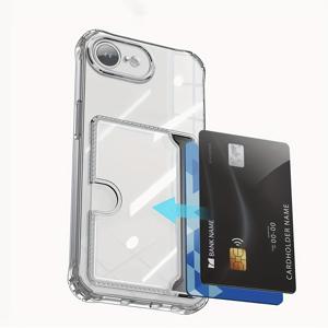 TEMU 투명하고 미니멀한 사이드 인서트 카드 폰 케이스, 아이폰 16, 15, 14, 13, 12, 및 11 프로 맥스에 적합합니다. 스타일리시하고 간단하며, 일상적인 사용에 완벽합니다. 은행 카드 또는을 보유할 수 있습니다.|폰케이스|아이폰케이스|파우치