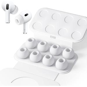 TEMU 4 쌍의 교체 이어팟이 for airpods Pro/Noise Cancellation Hole와 호환되는 for airpods Pro 2용, 슬립 방지 소프트 실리콘, 휴대용 보관 케이스 XS/S/M/L와 함께하는 for airpods Pro 교체 이어팟