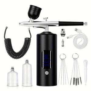 TEMU 조절 가능한 고-중-저 압력, 디지털 디스플레이, 연장 호스, USB 충전식 무선 에어브러시 키트 - 네일 아트, 메이크업, 페인팅, 케이크 , DIY용 - 여성 축제 선물 추천