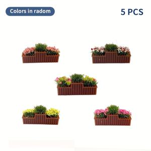 TEMU 혼합 색상의 무작위 색상 미니어처 꽃 베드 모델 - 내구성이 뛰어난 ABS 레진, DIY 홈 데코, 사진 배경, 공원 및 거리 장면 복제, 홈 꽃 장식, 사진 배경, 공원 같은 설정, 현실적인 녹색