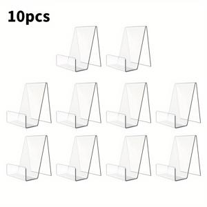 TEMU 10개 세트 헤비듀티 투명 아크릴 북스탠드 - 오픈 프론트 디자인, 홈오피스 & 도서관용, 책·잡지·포스트카드 정리대, 선반, 데코레이션북 스탠드, 모던 북엔드, 내구성 강한 책꽂이, 사무실 수납장, 슬림형 구조, 문고보관함, 데스크톱 선반, 문방인 필수품