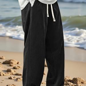 TEMU 남성용 코듀로이 캐주얼 조거 팬츠 - 부드럽고 편안한 다용도 드로스트링 포켓 바지 - 단색, 레귤러 핏 아웃도어 & 홈웨어, 조깅 팬츠, 남성 스웨트셔츠 팬츠, 트랙수트 남성 팬츠, 남성 코듀로이 플레어 지퍼 팬츠, 조거 팬츠, 남성 스포츠 팬츠, 남성 조깅 팬츠, 남성 드레스 팬츠, 남성 트레이닝 팬츠